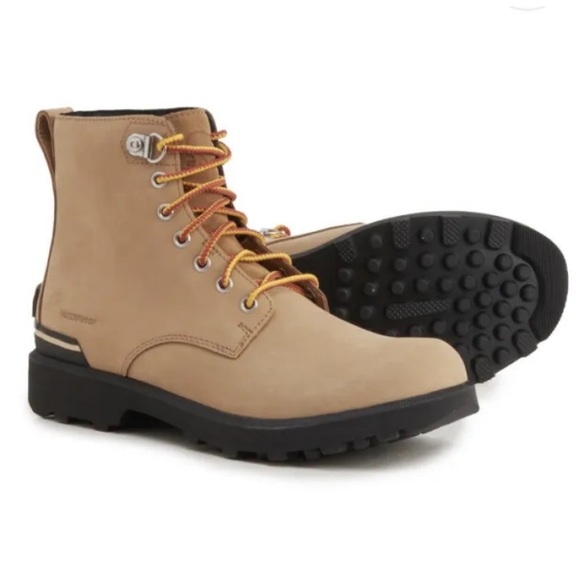 Sorel Men's Boots Caribou Six Waterproof Nubuck Leather Buff Size 15 New - Picture 1 of 8
